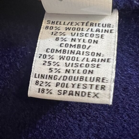 Diane Von Furstenberg Women’s Wool Trench Coat Jacket Size 8 Black Purple Luxury - Picture 5 of 14